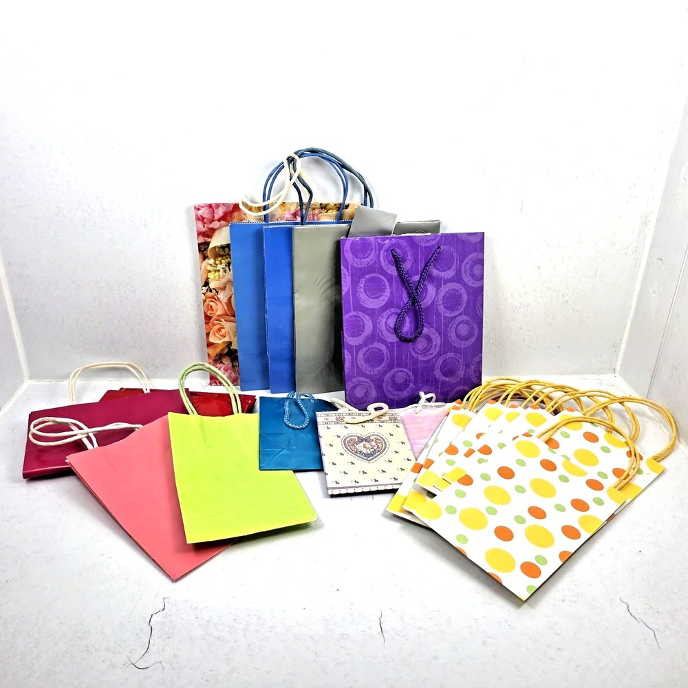 Vintage Gift Bags Mixed Lot of 20 Colorful New & Used 6" to 11" Hallmark Target